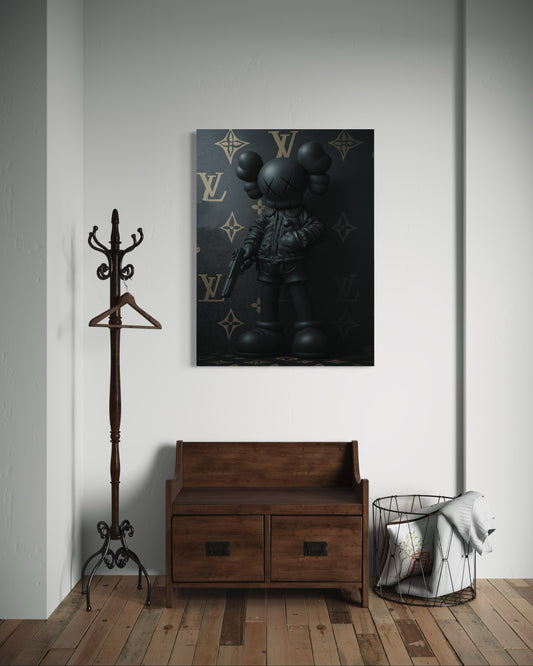 BLACK KAWS CANVAS 
