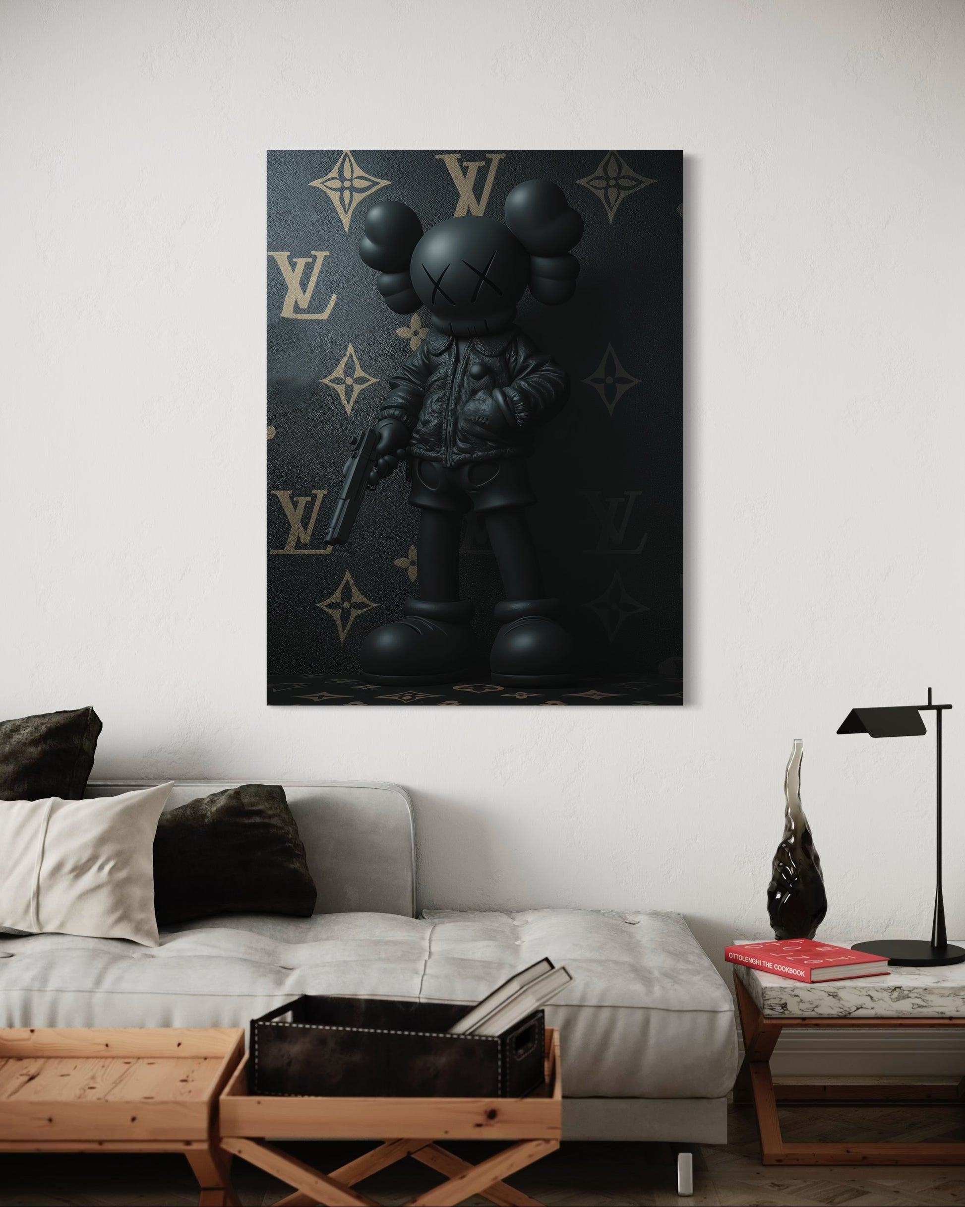 BLACK KAWS CANVAS 