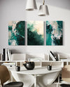 Emerald Whispers Set of 3 Wall Art - Blanq Canvas