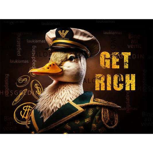 Get Rich Duck Trying Canvas 