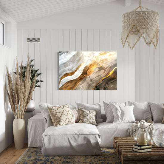 Glided Horizons Abstract Canvas