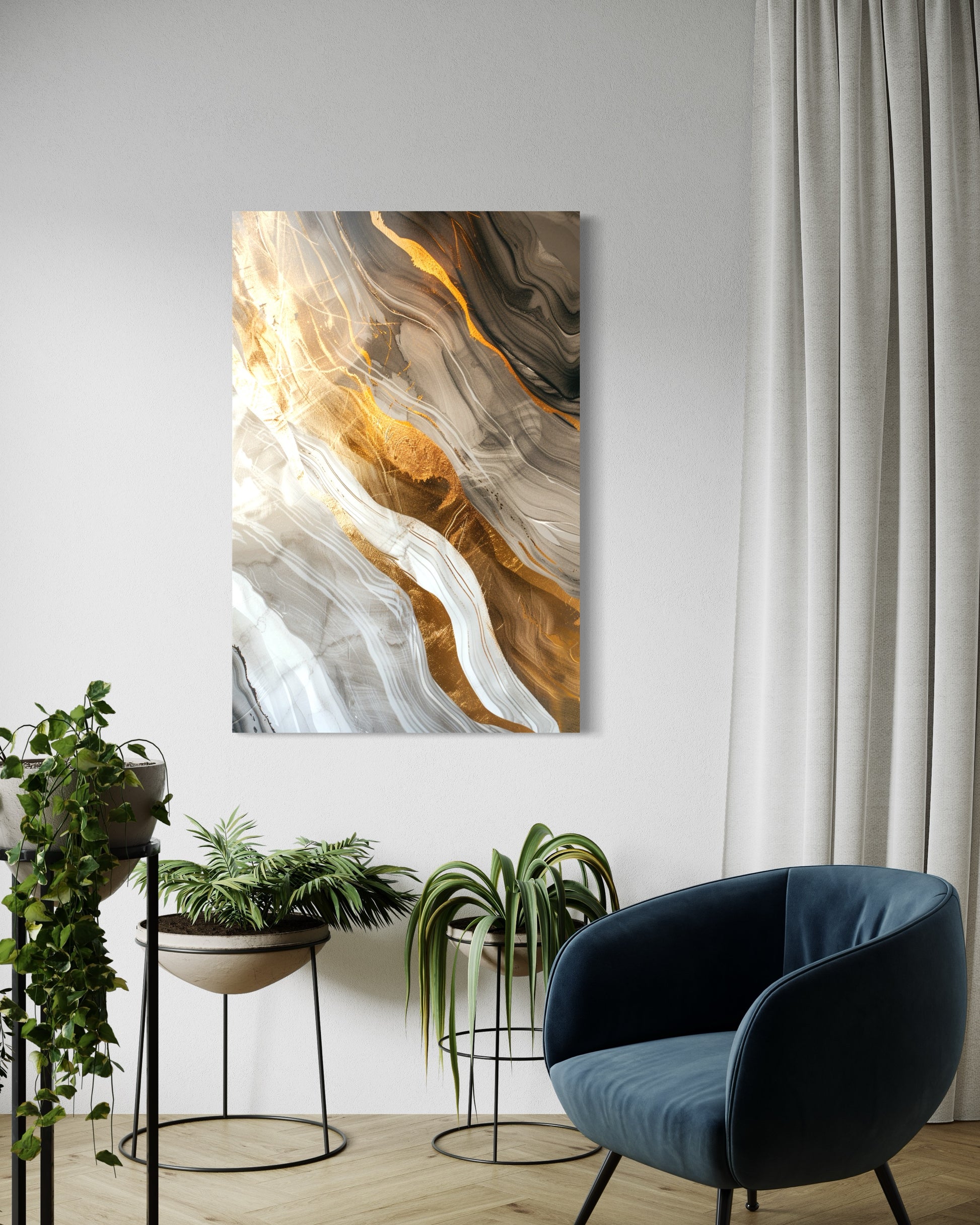 Glided Horizons Abstract Canvas