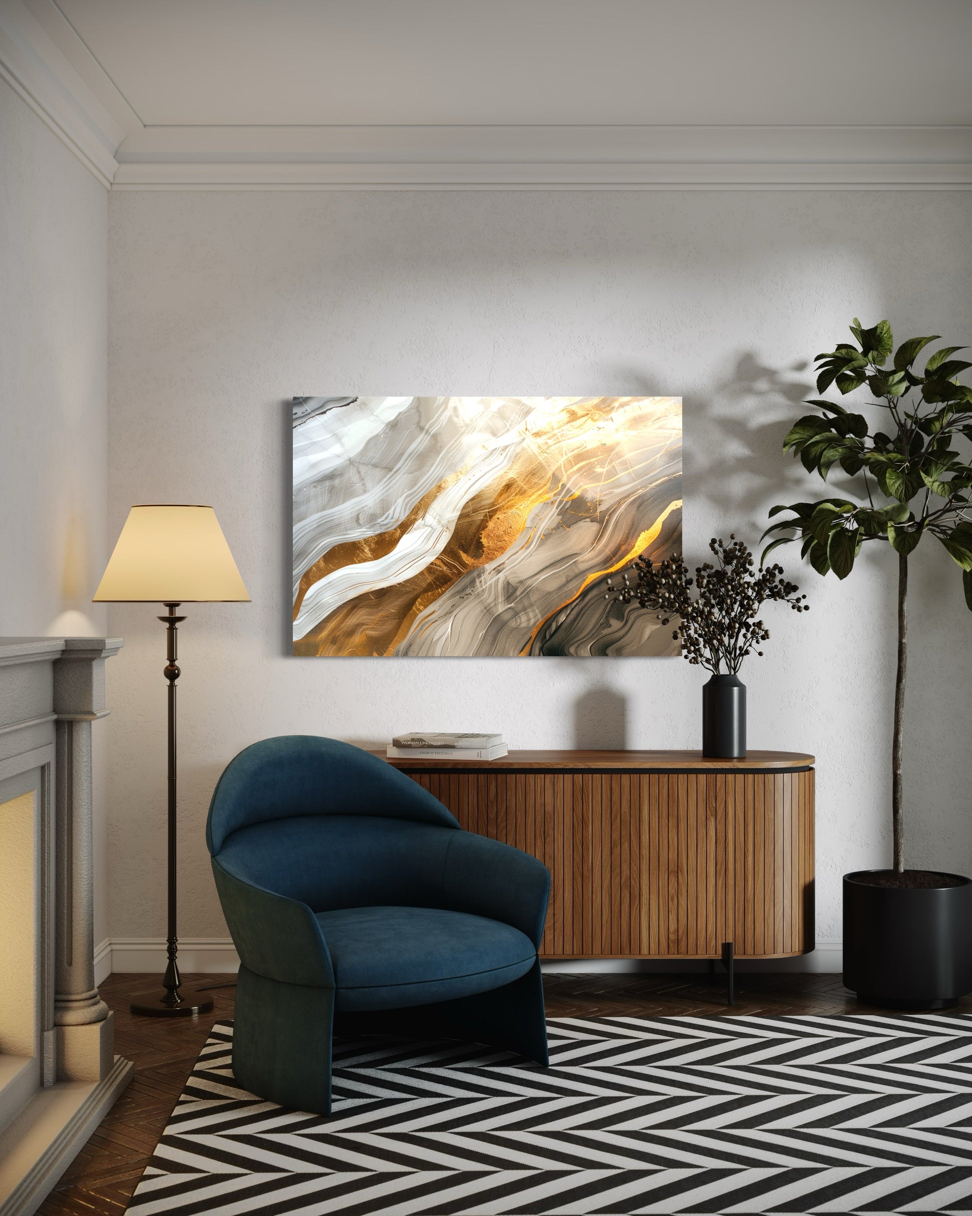 Glided Horizons Abstract Canvas - Blanq Canvas