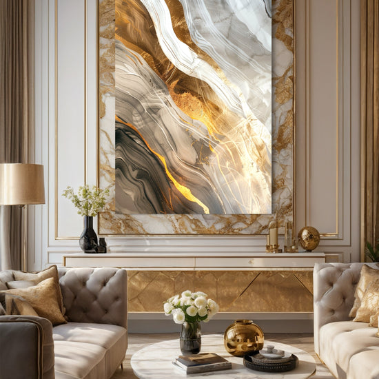 Glided Horizons Abstract Canvas