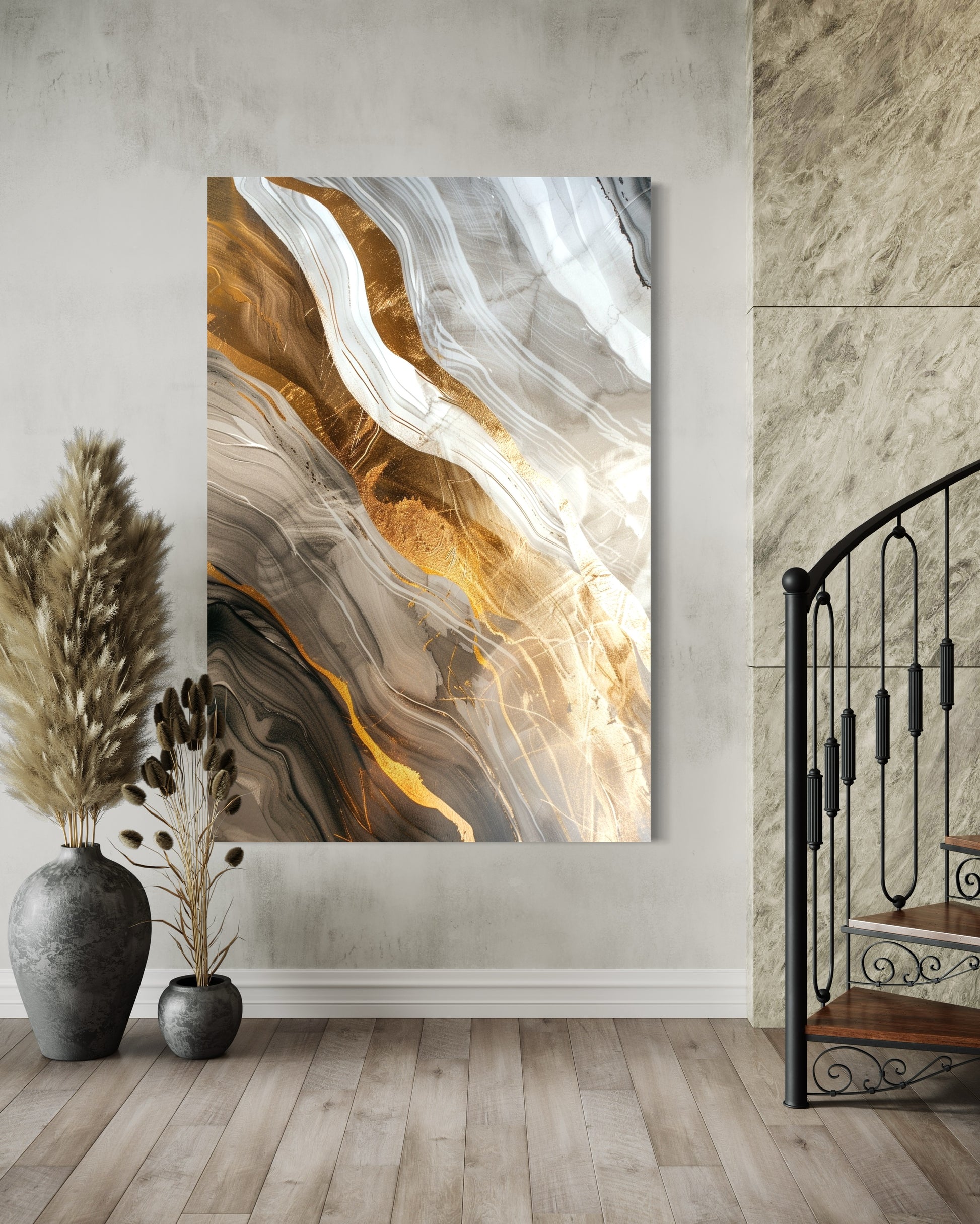 Glided Horizons Abstract Canvas