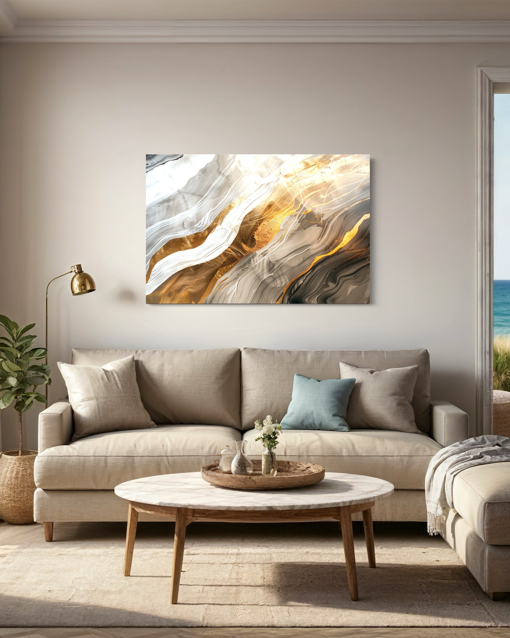 Glided Horizons Abstract Canvas - Blanq Canvas