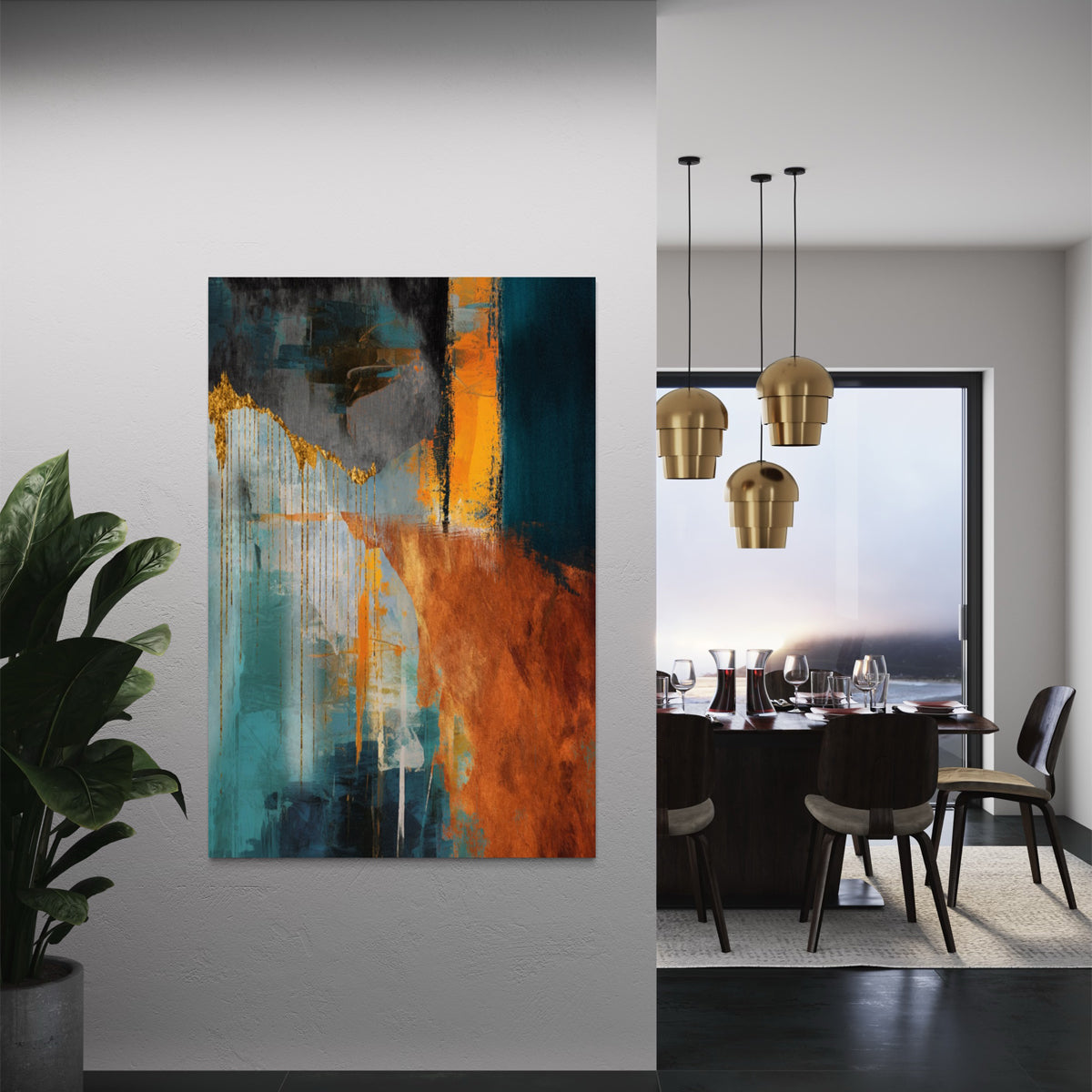 Glimmering Dawn Abstract Canvas - Blanq Canvas