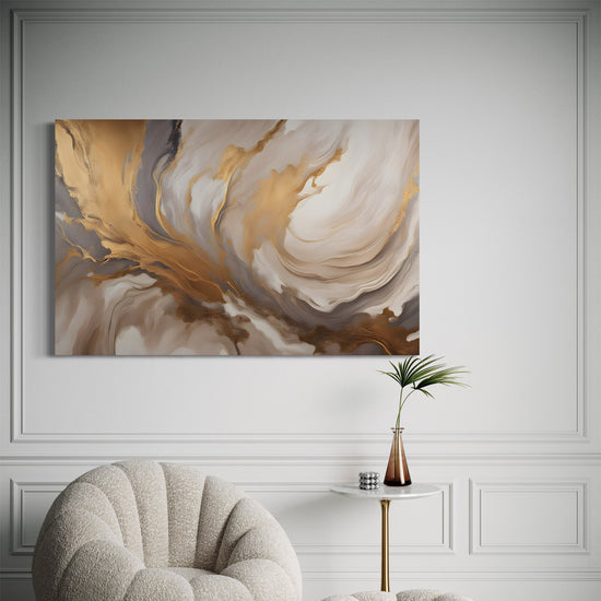 Golden Haze Abstract Canvas