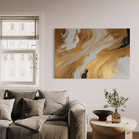 Golden Simplicity Abstract Canvas