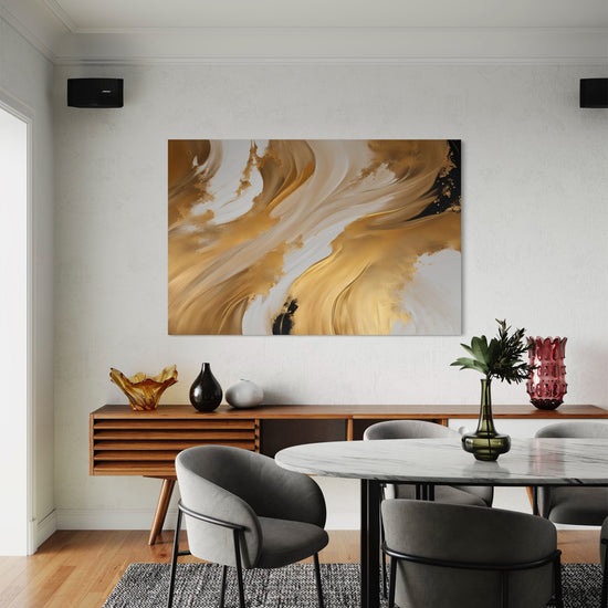 Golden Simplicity Abstract Canvas