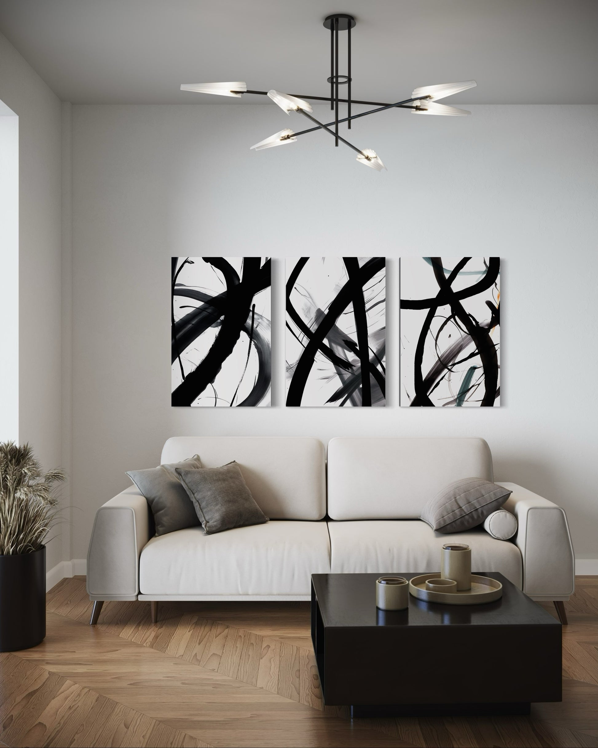MIDNIGHT MOTION SET OF 3 WALL ART 