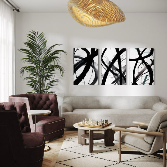 MIDNIGHT MOTION SET OF 3 WALL ART 