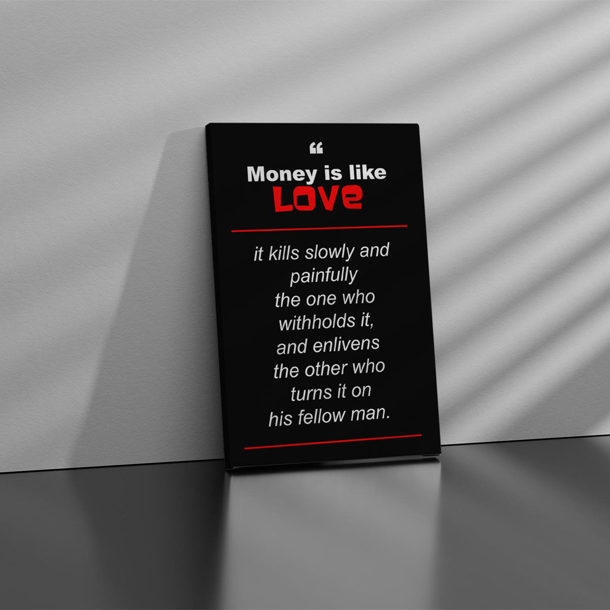 Money Is Like Love Canvas 