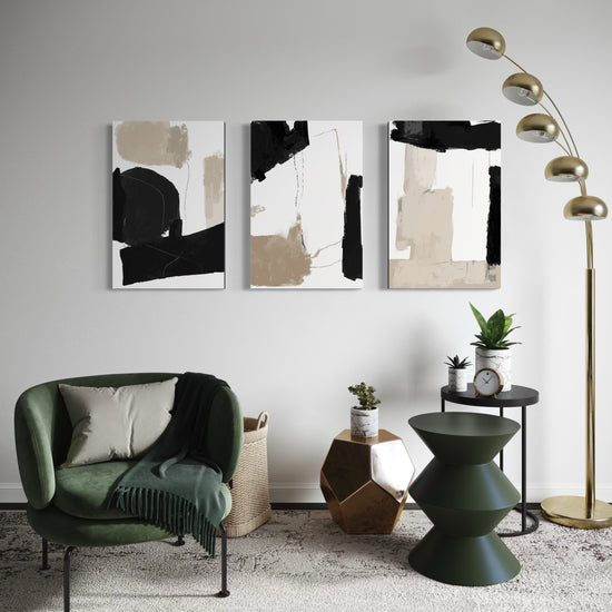 NOIR SAND SET OF 3 WALL ART 
