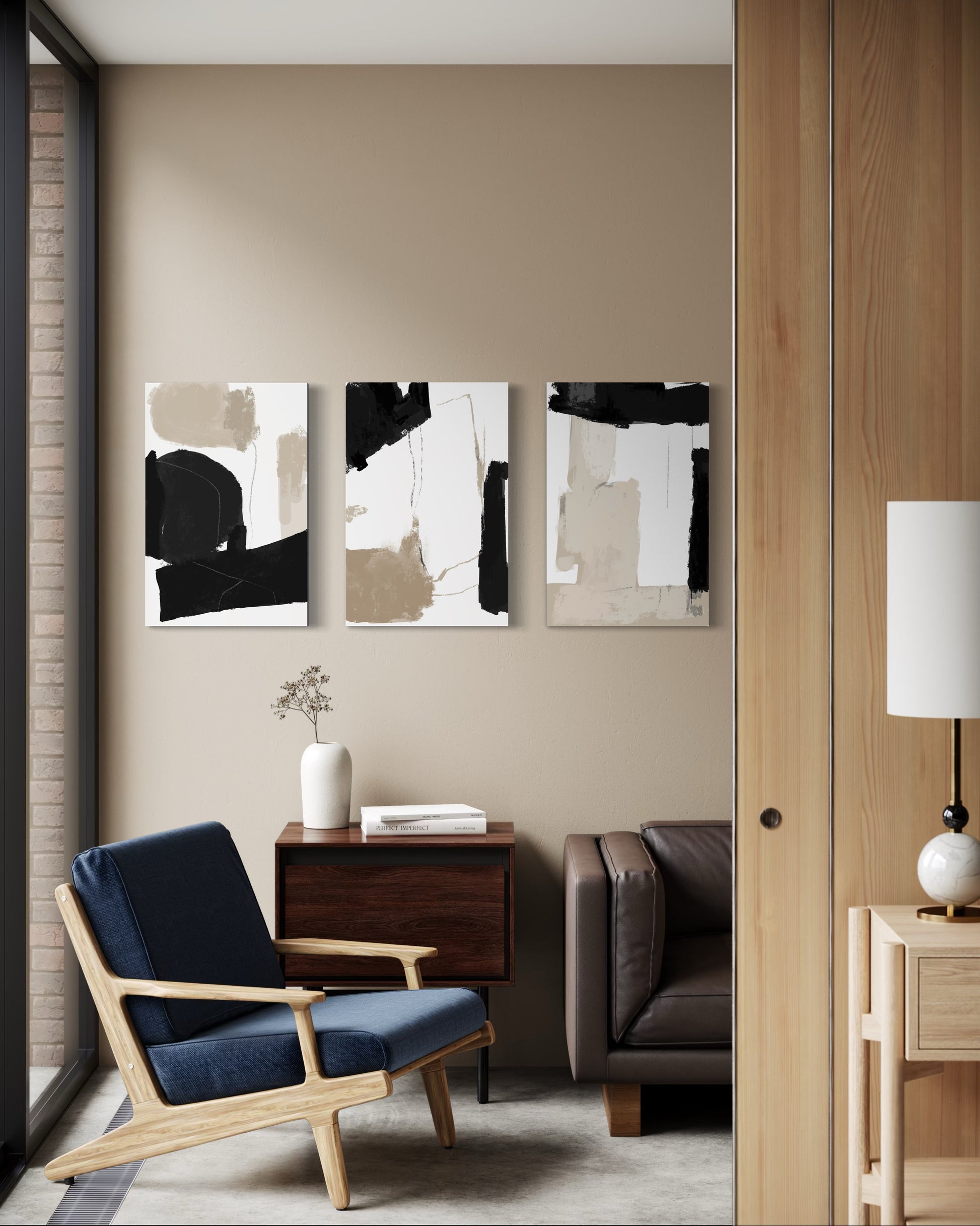 NOIR SAND SET OF 3 WALL ART 