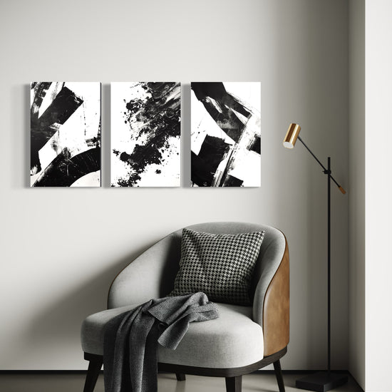 Noir Blanc Set of 3 Wall Art 