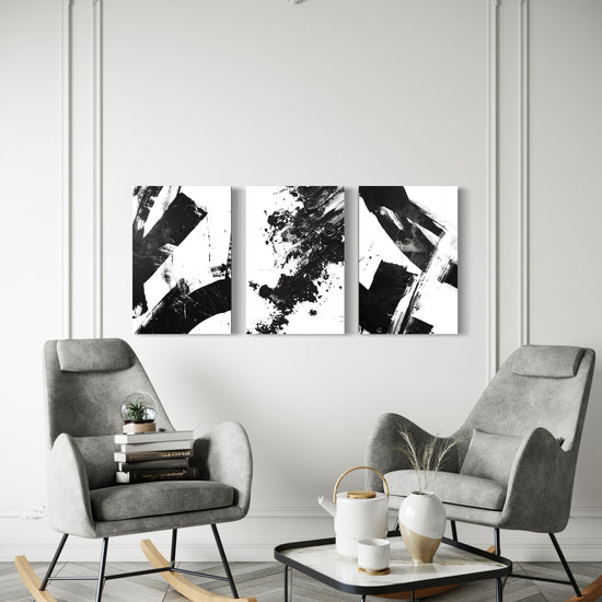 Noir Blanc Set of 3 Wall Art 