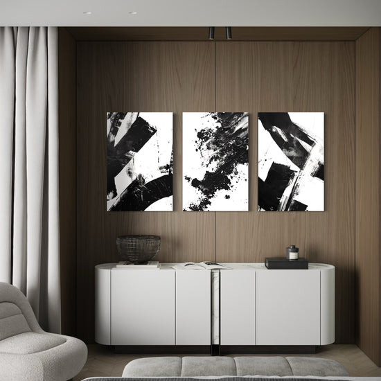 Noir Blanc Set of 3 Wall Art - Blanq Canvas