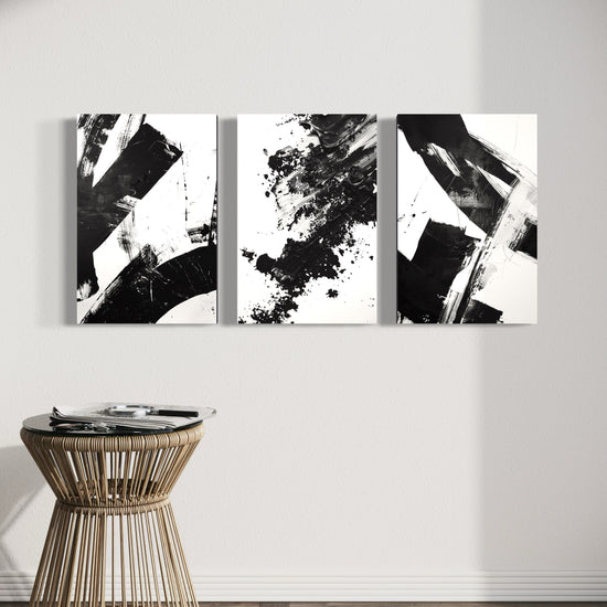Noir Blanc Set of 3 Wall Art - Blanq Canvas