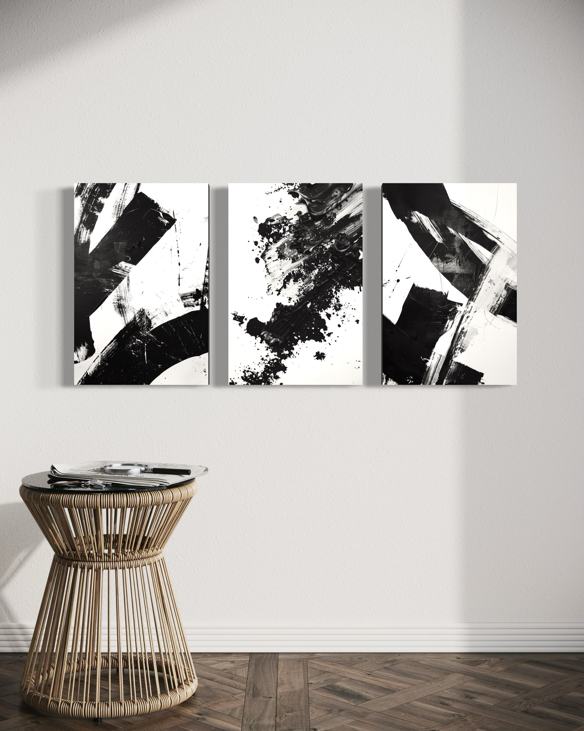 Noir Blanc Set of 3 Wall Art - Blanq Canvas
