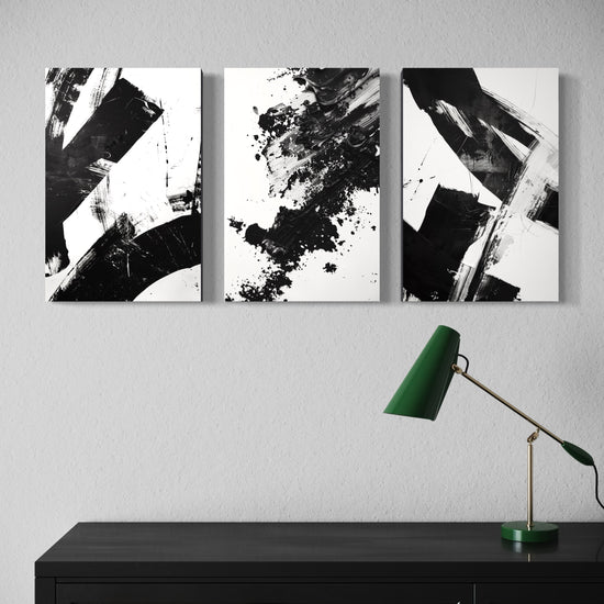 Noir Blanc Set of 3 Wall Art - Blanq Canvas