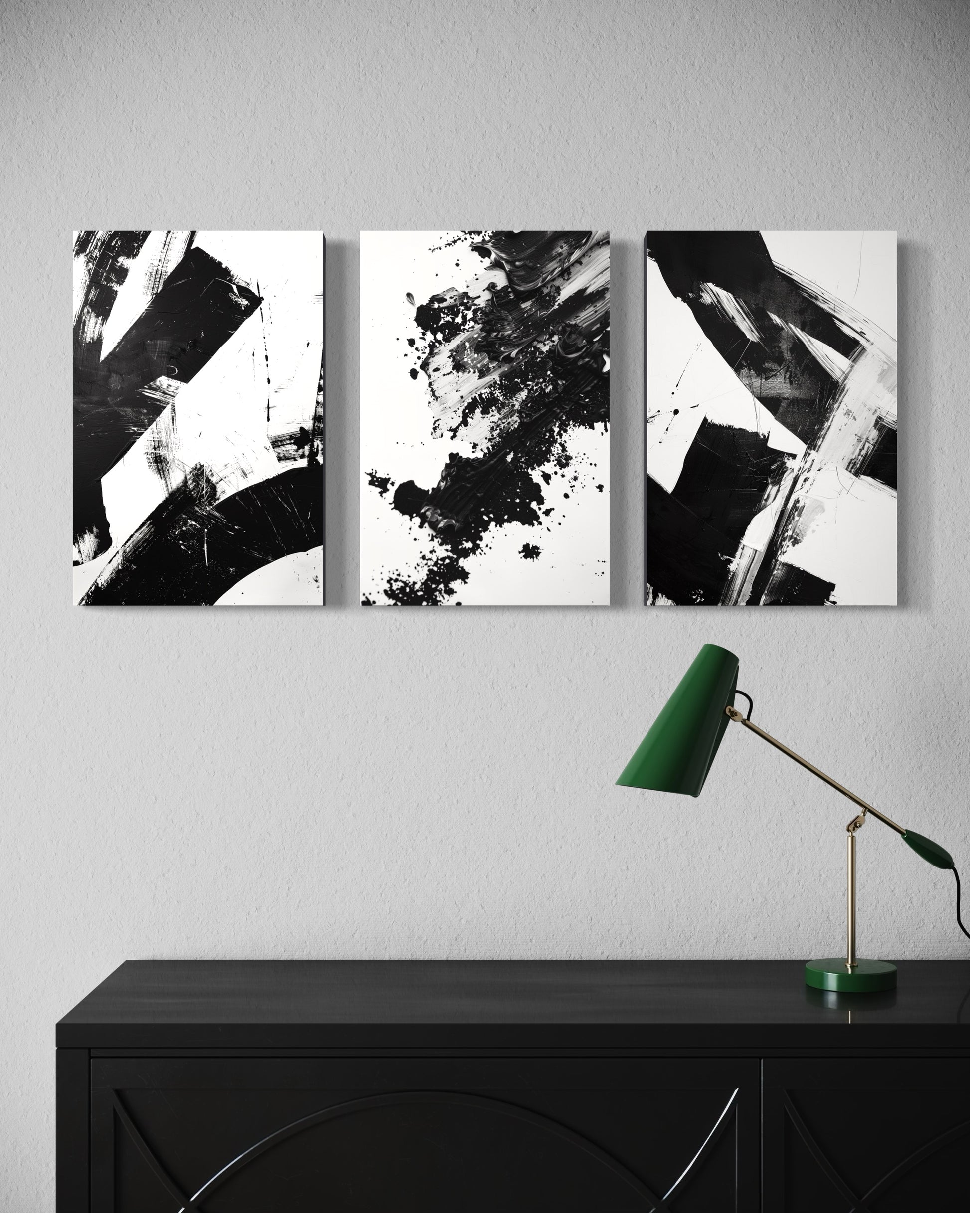 Noir Blanc Set of 3 Wall Art - Blanq Canvas