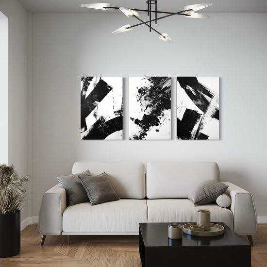 Noir Blanc Set of 3 Wall Art - Blanq Canvas