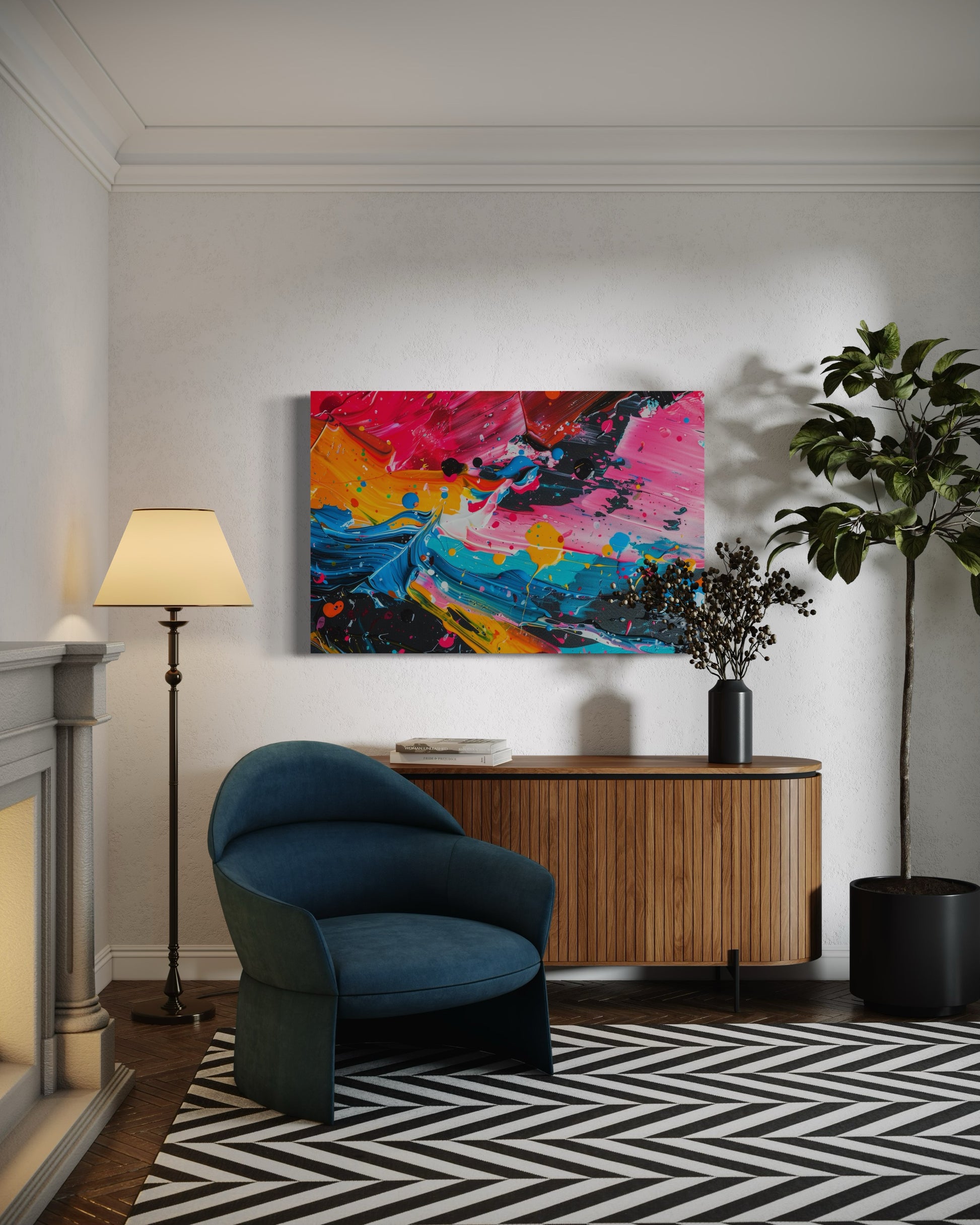 Paint Splatter Abstract Canvas - Blanq Canvas
