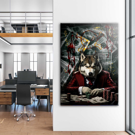Poker Wolf Canvas 