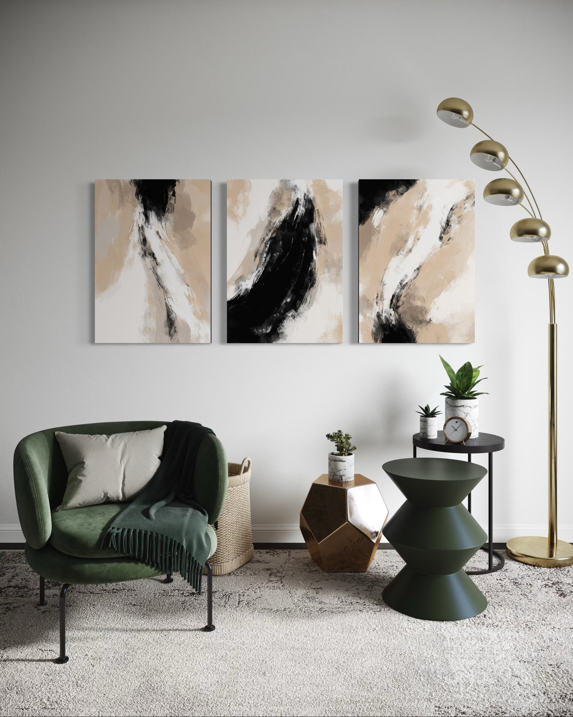SOFT SHADOWS SET OF 3 WALL ART 
