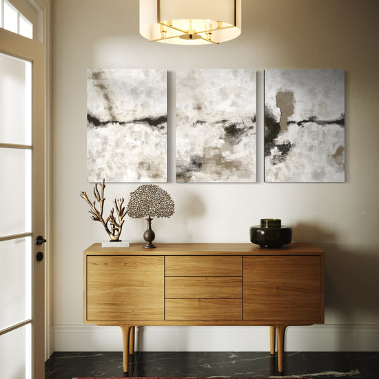 Silver Clouds Set Of 3 Wall Art 