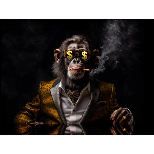 Smoking Monkey Canvas 