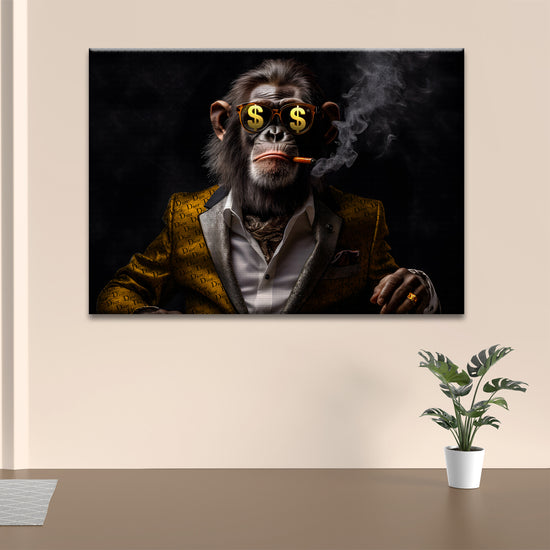 Smoking Monkey Canvas 