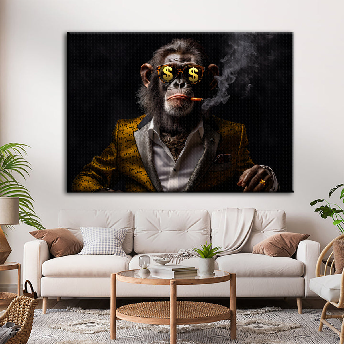 Smoking Monkey Canvas 